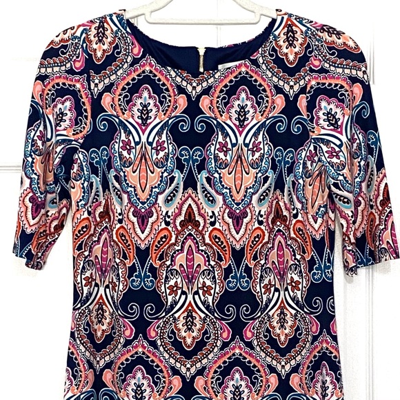 NEW Eliza J Medallion Paisley Print Shift Dress - Picture 4 of 12